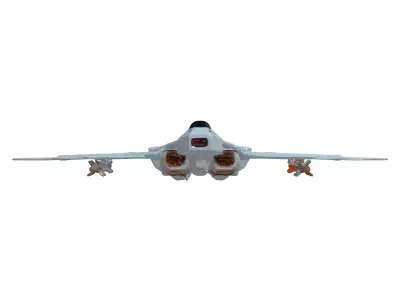 SciFi Fighter Jet 3D Model Low-poly 3D model by Objectiverse