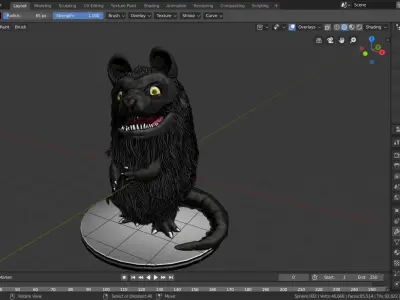 furry rat 3D model