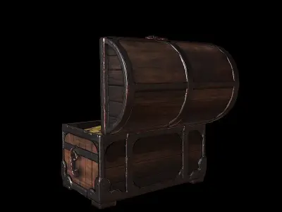 Medieval Chest Lowpoly Low-poly 3D model