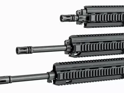 AR 15 Tactical Modular Handguards HK416 Low-poly 3D model