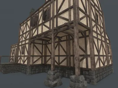Medieval House 01 Low-poly 3D model