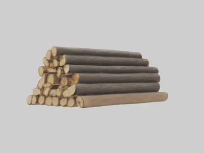 Firewood Model Low-poly 3D model