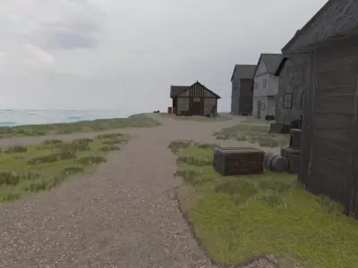 Coastal Village Overview 3D model