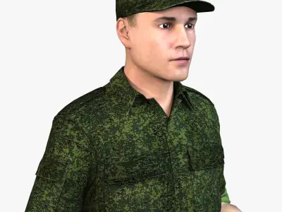 Russian Soldier 3D model Low-poly 3D model