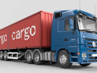 MERCEDES-BENZ ACTROS 2660 - SPEDITION BENDER Add Container 3D model