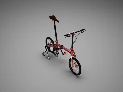 Folding bike for the city  Low-poly 3D model
