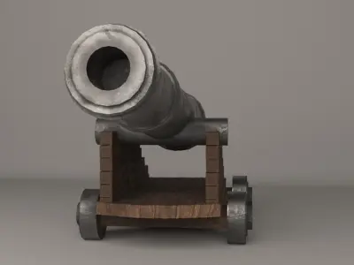Cannon Low-poly 3D model 4