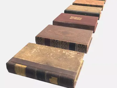 Old Antique Books Low-poly 3D model