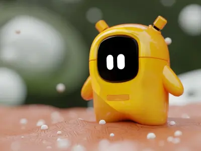 Cute Printable Robot Character 3D model
