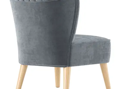 Armless Accent Chair Modern Velvet Leisure Chair 3D model