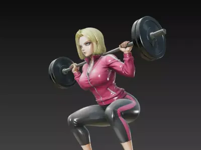 Android 18 Forest Gym Fitness Training 3D Printable Statue 3D print model