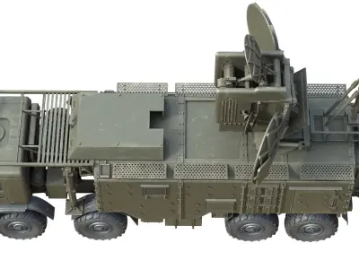 Krasukha 4 1RL257 Electronic Warfare EW System Low-poly 3D model