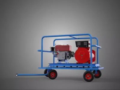 INDUSTRIAL POWER GENERATOR SYSTEM GENSET COMBUSTION ENGINE DRIVE 3D model