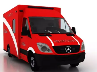 Mercedes Benz Sprinter Truck Germany Ambulance 3D model