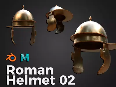 Roman Helmet 02 Low-poly 3D model