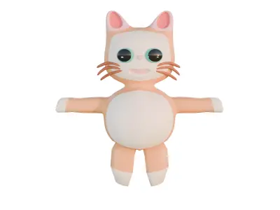 3D model of a cartoon cat Free 3D model