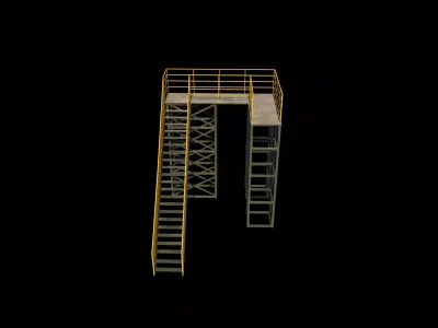 Industrial stair 02 3D model