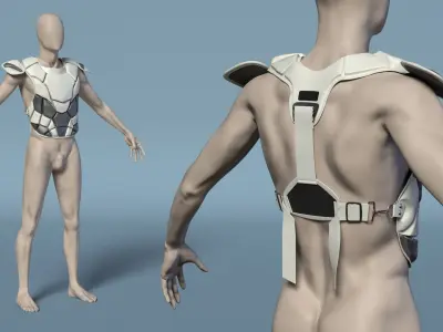  Sports Baseball Chest Shield on Mannequin White 