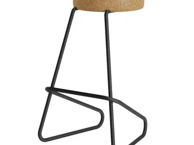 Big Cork Seated Bar Stool Tecta 3D model