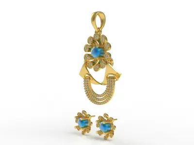 Diamond Pendant Set 41 3D print model