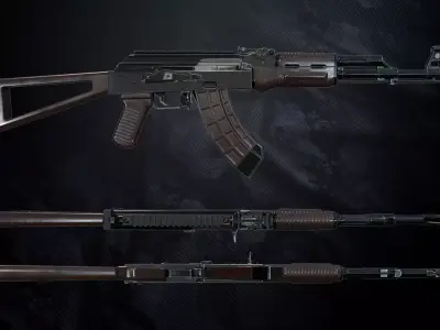 AK-74 Assault Rifle Low-poly 3D model purchase