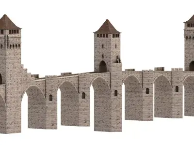Pont Valentre Bridge 3D model