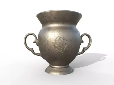 Antique iron vase Low-poly 3D model