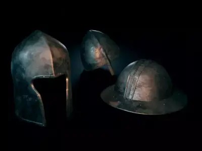 Medieval Soldier Helmets Free 3D model