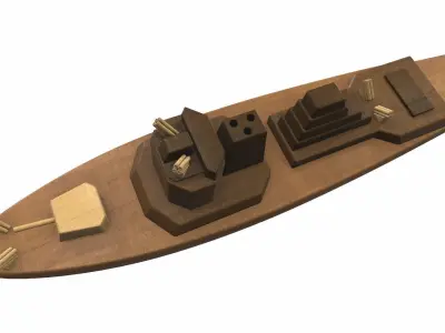 Wooden ship toy 4 Free 3D model