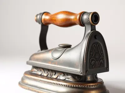 Vintage Iron Wood Handle model pack Low-poly 3D model
