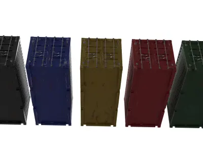 Container Collection Low-poly 3D model