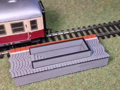 Single Edge Platform Underpass1 1-87 FDM color 3D print model