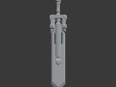 Mechanical sword Low-poly 3D model