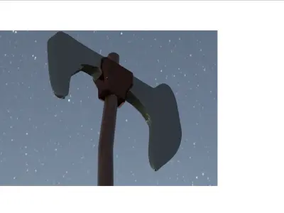 axe low-poly in sky Free low-poly 3D model