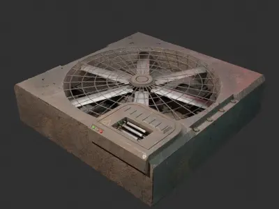 Air Conditioner Low-poly 3D model 6