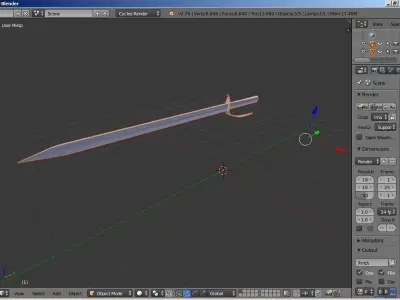 Knife sword weapon 3D model