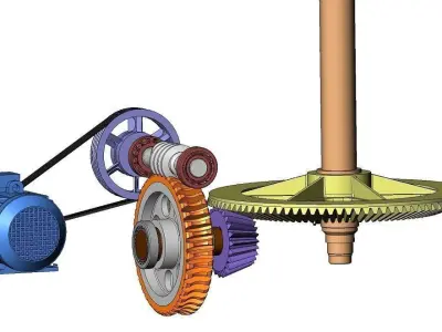 Conveyor drive with worm gear 3D model
