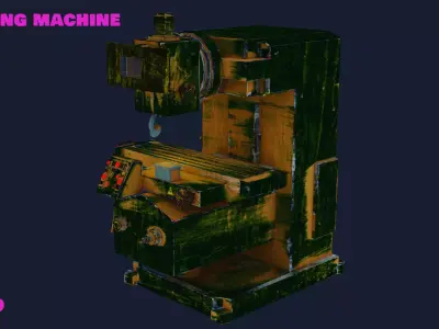 Milling machine Low-poly 3D model purchase