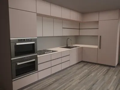 Kitchen in the interior Free 3D model