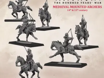Medieval Mounted Archer 14th century 3D print model