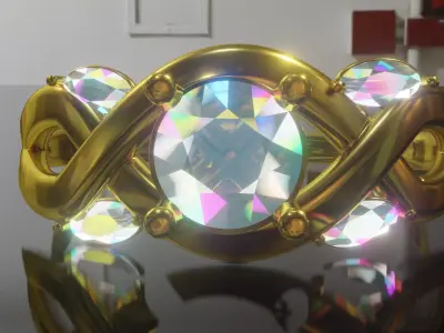 Golden Diamond Ring  3D model