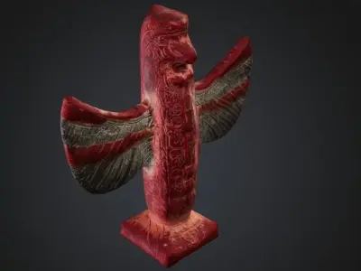 Tlingit Totem V2 - Low-poly 3D Model with PBR and 2K Textures Free low-poly 3D model