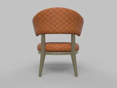 chair orange upholstered 3D model