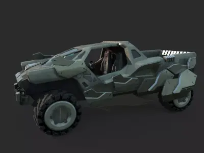 Sci-fi style pickup truck 3D model
