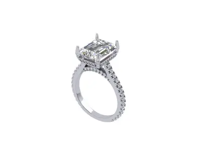  Emerald Art Deco Ring 3D print model get