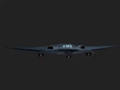  Low Poly B-2 Spirit Stealth Bomber 3D Model Aircraft FBX OBJ Low-poly 3D model