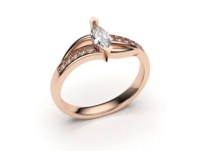 solitaire with ring sizes  7 part S9 3D print model