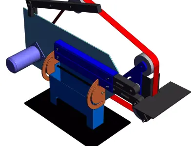 Horizontal and Vertical Dual-purpose Sanding Belt Grinder  3D model