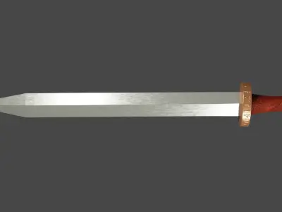 Spatha sword Low-poly 3D model