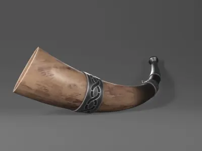 War Horn Low-poly 3D model